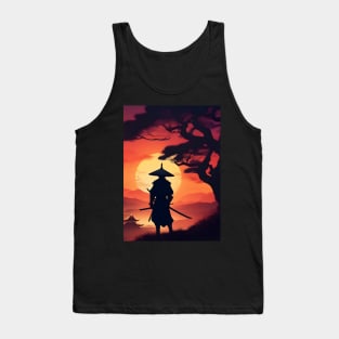 Sunrise silhouette samurai Tank Top